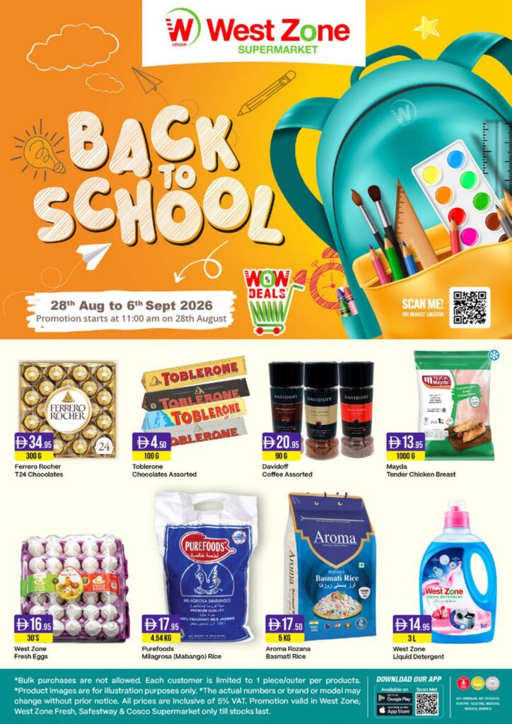 West Zone Back to School offers 28 August–6 September 2026