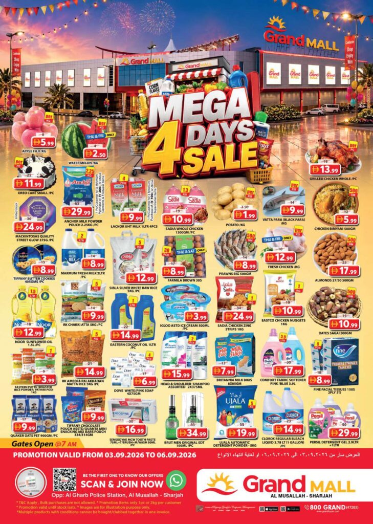 Grand Hyper offers in Sharjah, 3–6 September 2026