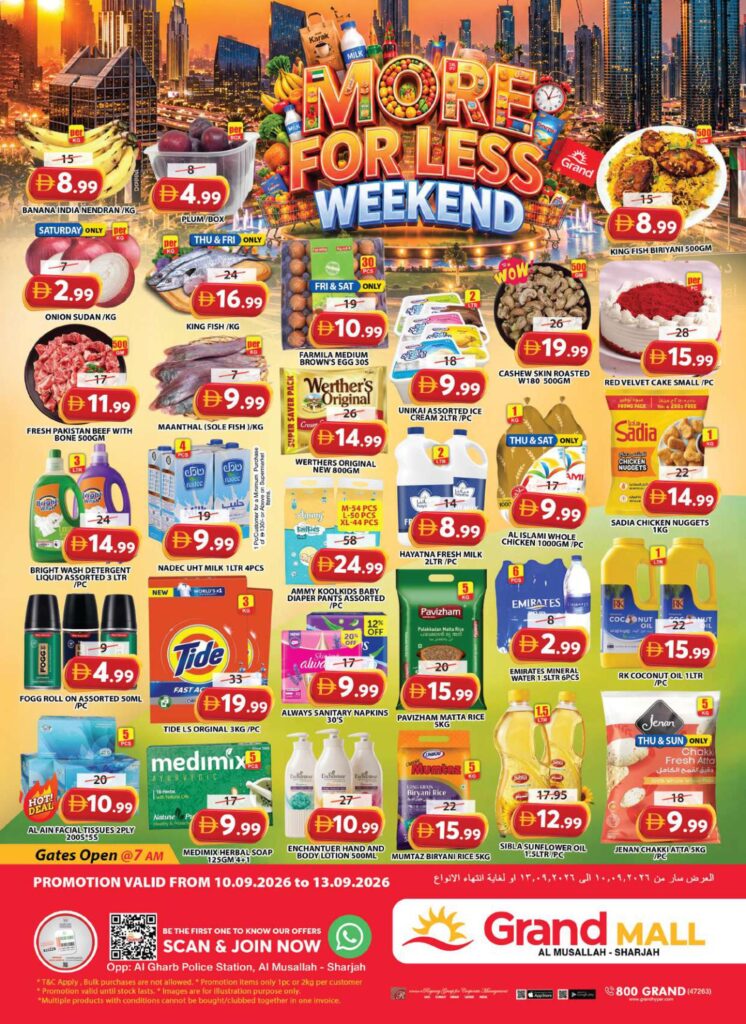 Grand Hyper offers in Sharjah, 10–13 September 2026