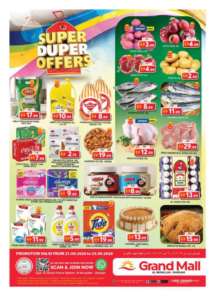 Grand Hyper offers in Sharjah, 21–23 September 2026