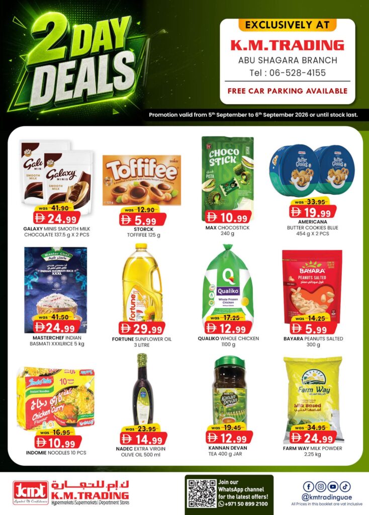 KM Trading Abu Shagara offers 5–6 September 2026