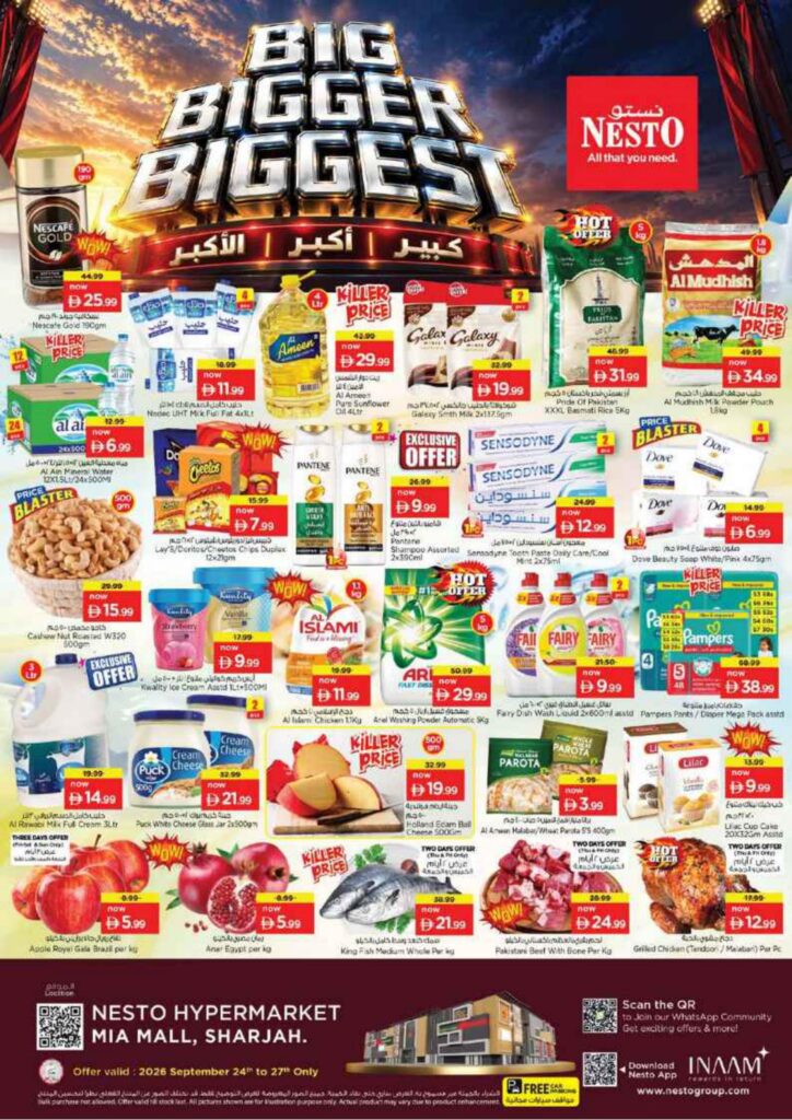 Nesto offers in Sharjah, 24–28 September 2026