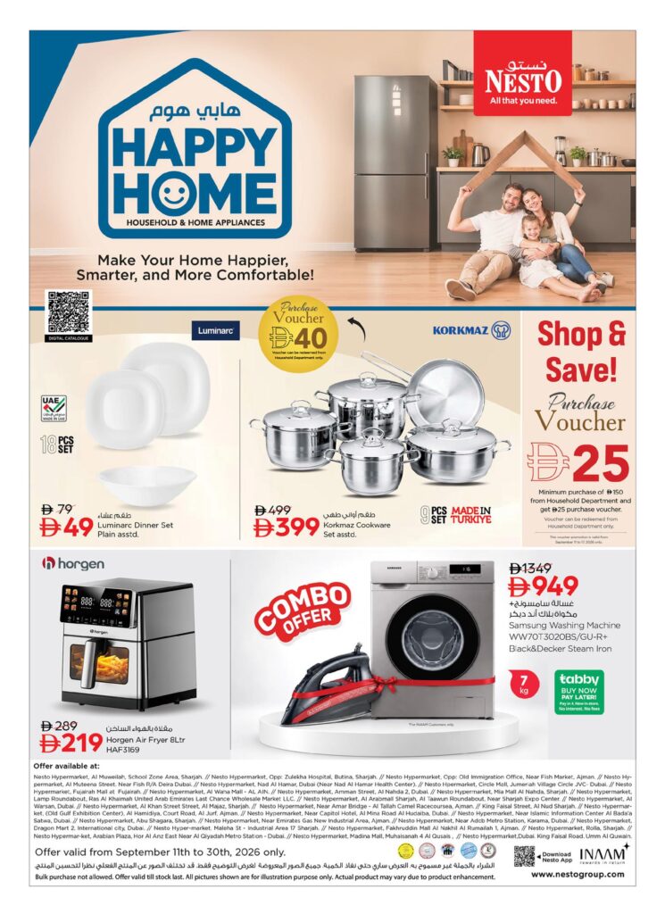 Nesto offers in Sharjah, 11 September–1 October 2026