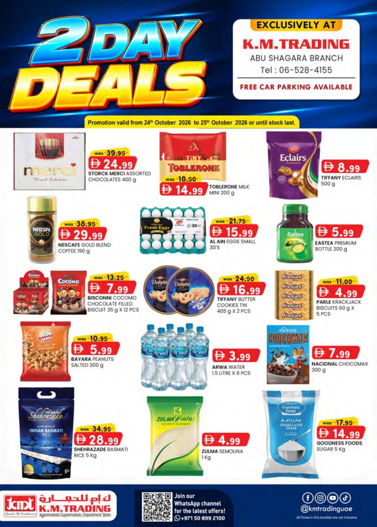 KM Trading offers in Sharjah, 25–26 October 2026