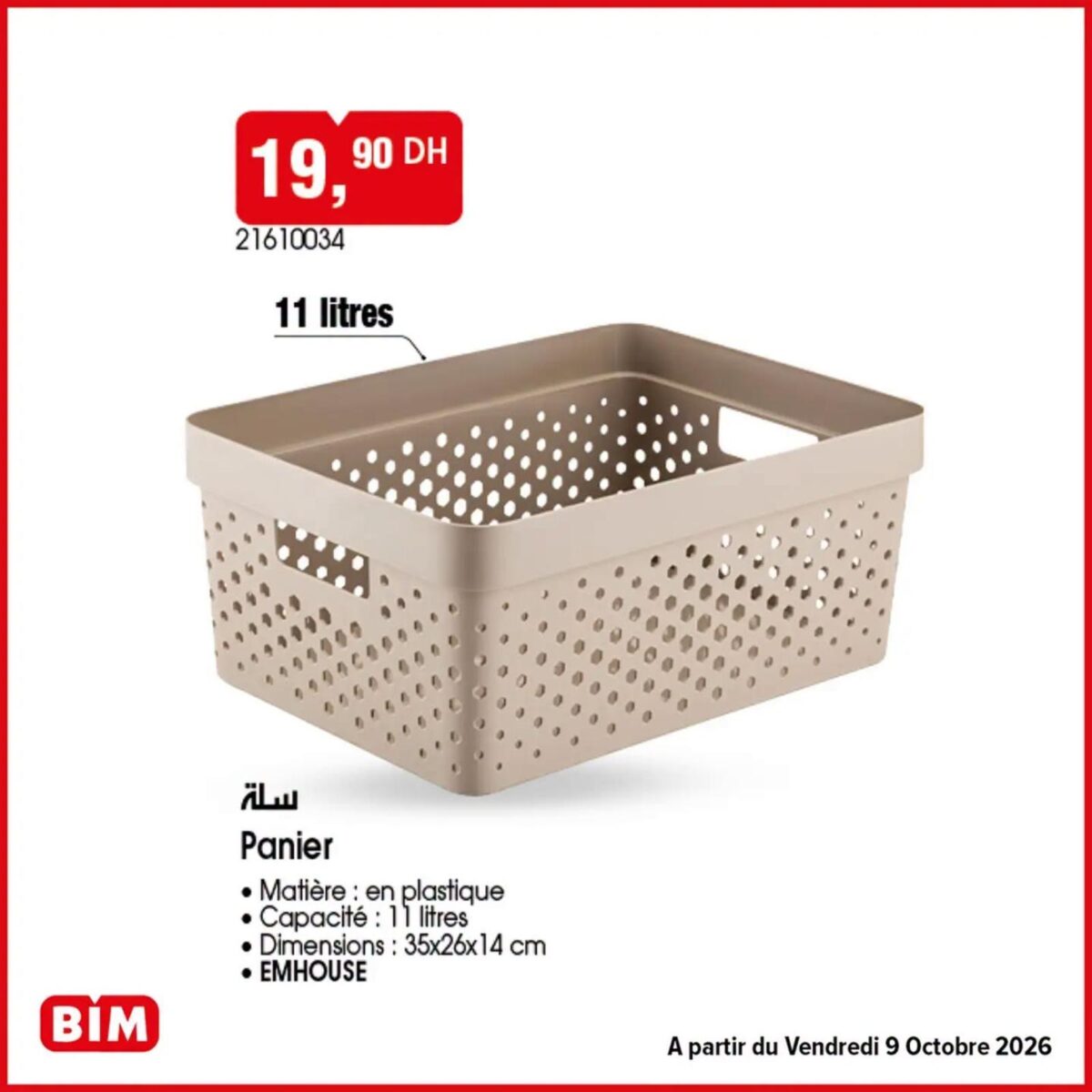 Offres Bim du 9 au 15 octobre 2026