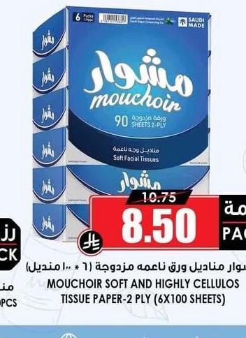 متشوار مناديل ورق ناعمة مزدوجة (١٠٠ منديل)