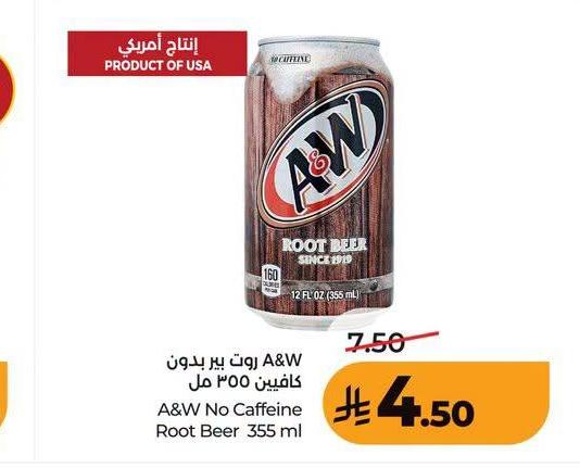 A&W روت بير بدون كافيين 355 مل