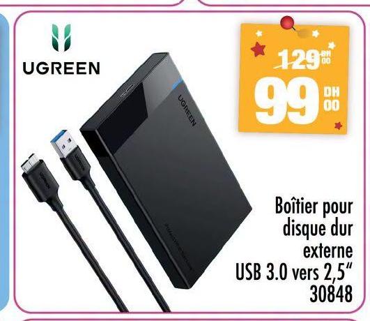 Boîtier pour disque dur externe USB 3.0 vers 2.5" 30848