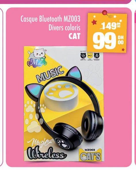 Casque Bluetooth MZ003 Divers coloris CAT