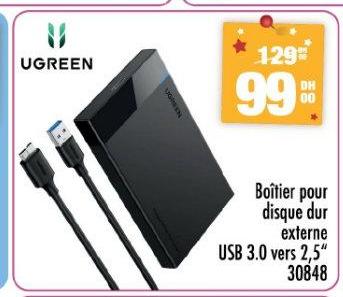 Boîtier pour disque dur externe USB 3.0 vers 2,5" 30848