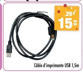 Câble d'imprimante USB 1,5m