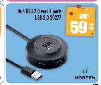 Hub USB 2.0 vers 4 ports USB 2.0 20277
