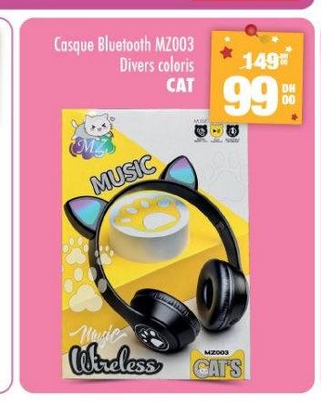 Casque Bluetooth MZ003 Divers coloris CAT