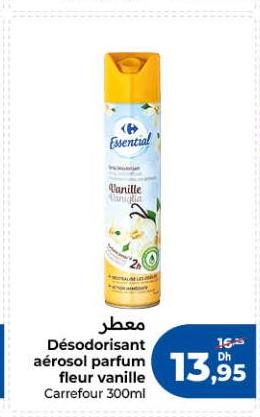معطر Déodorisant aérosol parfum fleur vanille