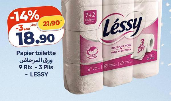 ورق المرحاض 9 Rix - 3 Plis - LESSY
