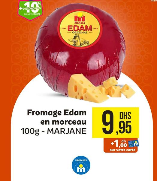 Fromage Edam en morceau 100g - MARJANE